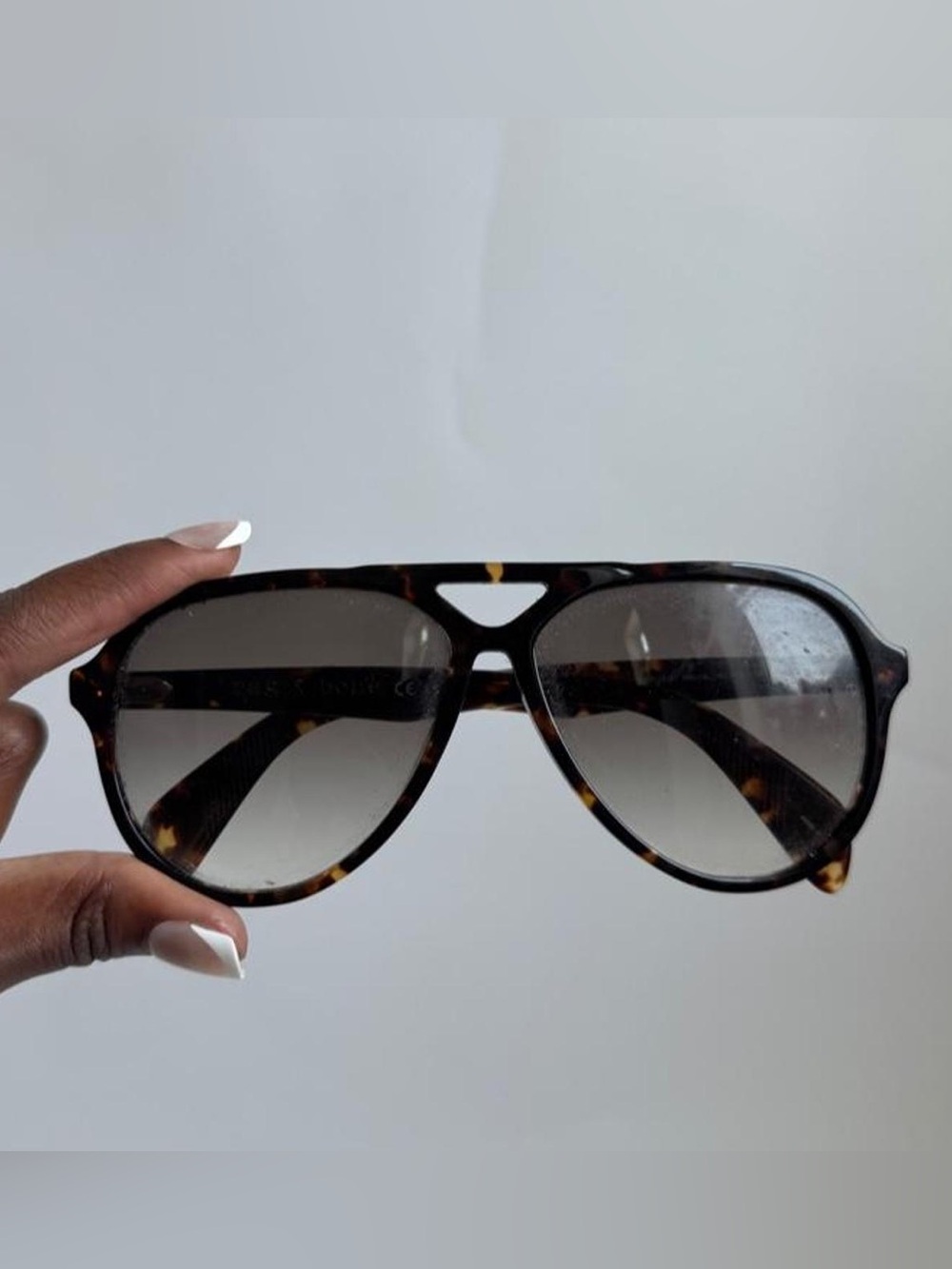 Rag & bone Tortoiseshell acetate plastic Aviator Sunglasses Brown Lenses